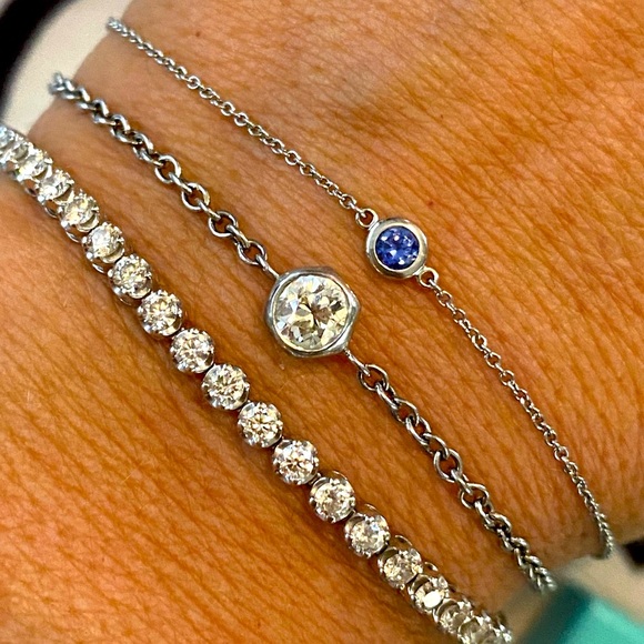***SOLD*** TIFFANY Elsa Peretti Color by the Yard Sapphire Bracelet In Platinum! - Picture 15 of 15